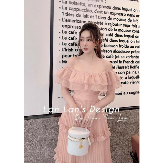 Đầm bẹt vai tiểu thư cao cấp bèo