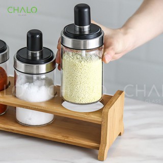 Combo 3 hủ thủy tinh đựng gia vị cao cấp kem muỗng