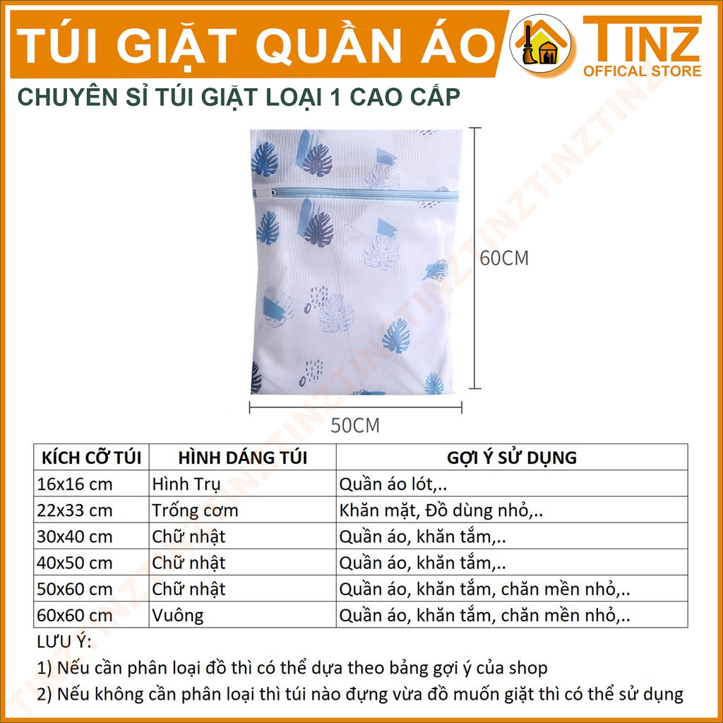 Túi Giặt TINZ VN Lá Cọ, Túi Lưới Giặt Đựng Áo Quần Cao Cấp Dành Cho Máy Giặt