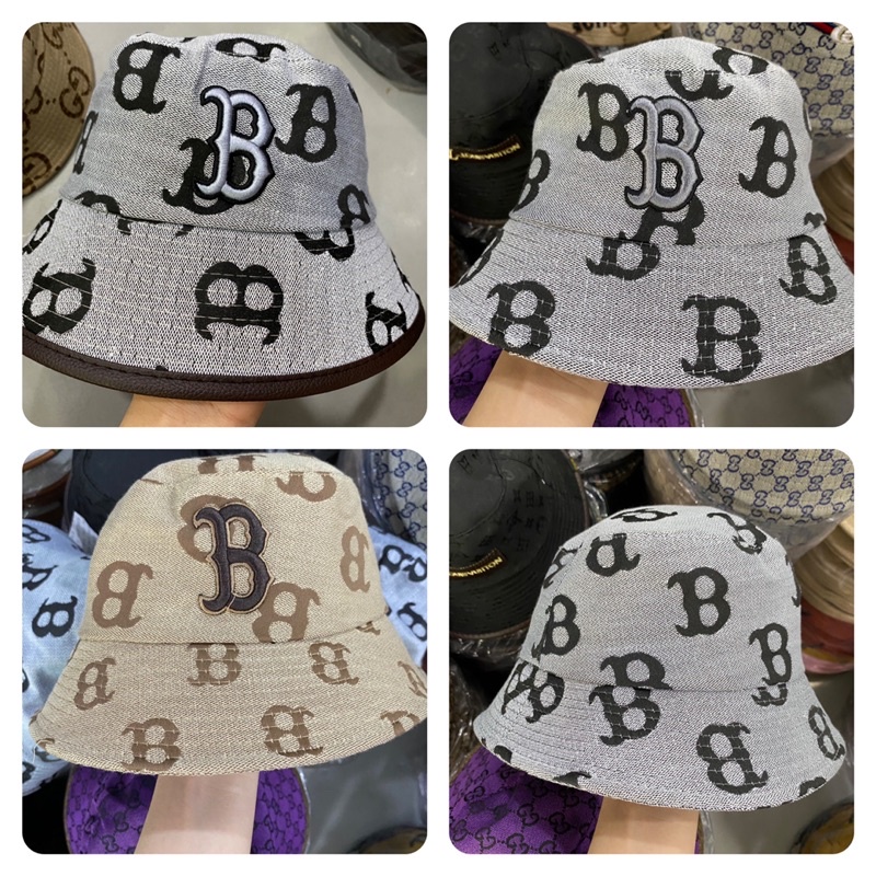 Nón bucket nam nữ, bo cụp thêu chữ B unisex thời trang