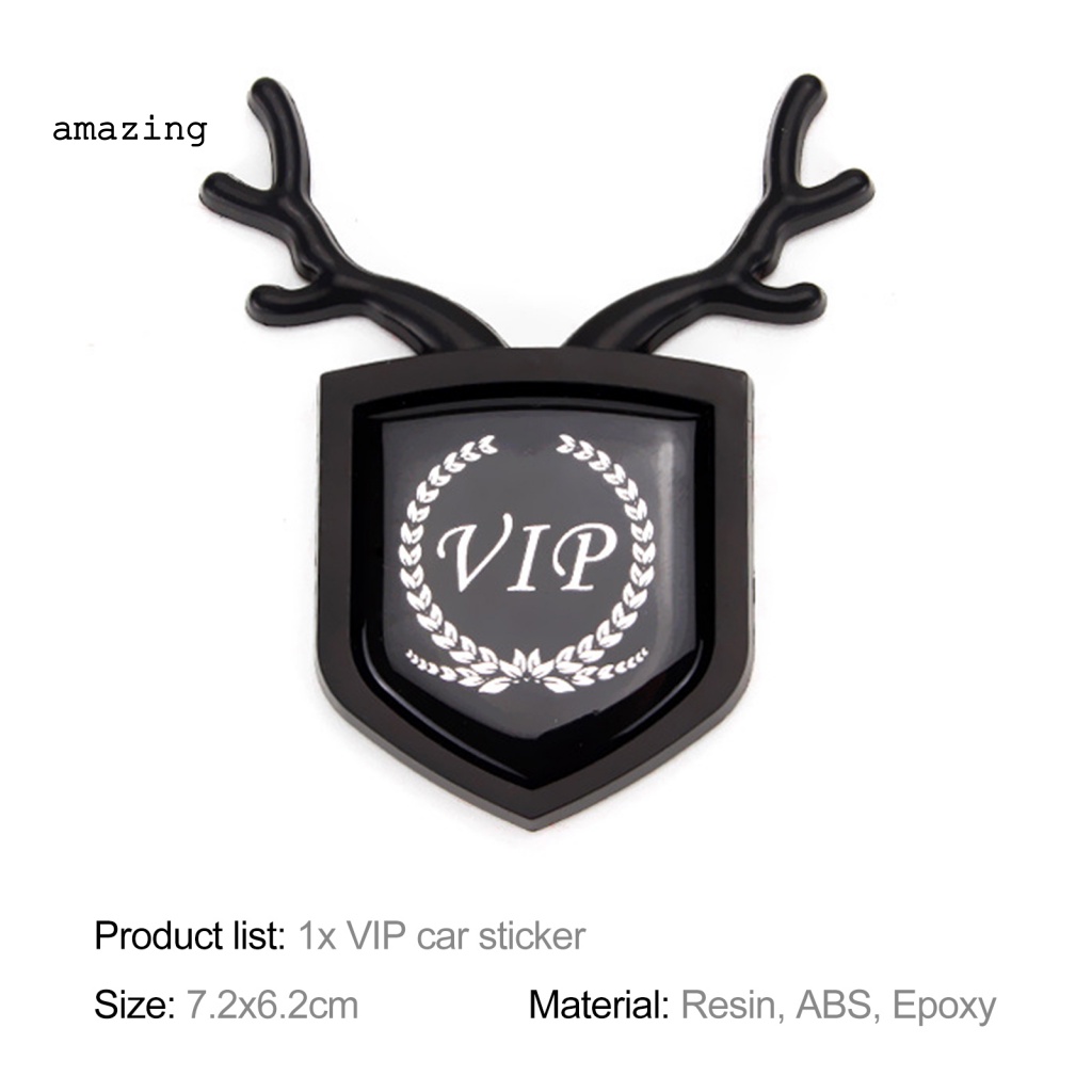 Sticker Logo 3D Hình Nai Sừng Tấm Dùng Để Trang Trí Xe Hơi