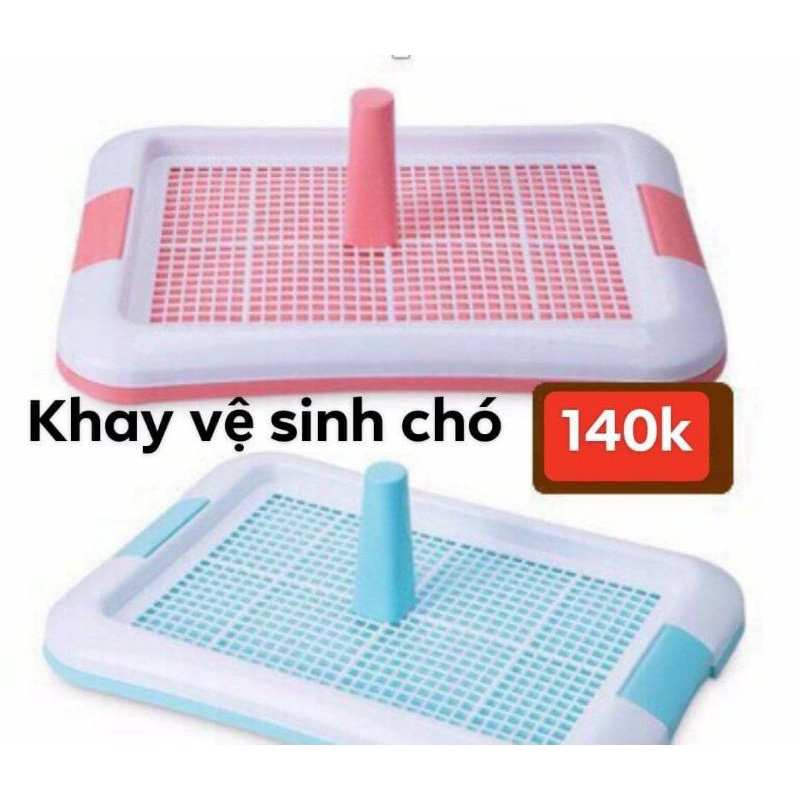 Khay vệ sinh chó không thành size nhỏ và lớn (kèm trụ)