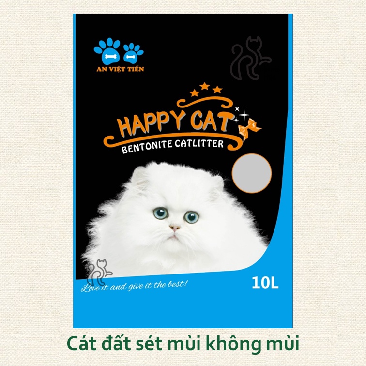 [TẶNG HẠT KHỬ MÙI cho 2 bịch] Cát vệ sinh cho mèo - Happy Cat 10L - 6 mùi - Tiệm Mèo Moa
