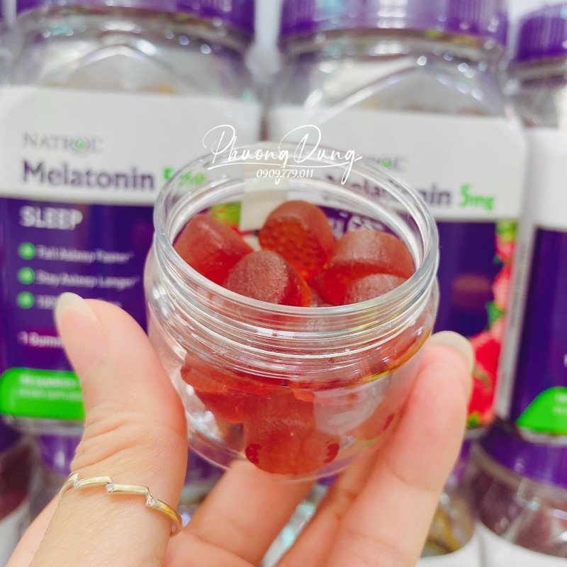 Chiết 15 viên kẹo ngủ ngon Natrol Melatonin Mỹ 5mg Gummy sleep well fall asleep faster
