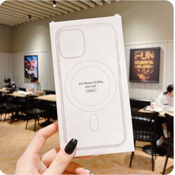 Ốp Điện Thoại Trong Suốt Bảo Vệ Sạc Không Dây Magsafe Cho iphone 14 13 12 11 Pro MAX Mini XR X XS MAX 8 7 SE plus 14-7