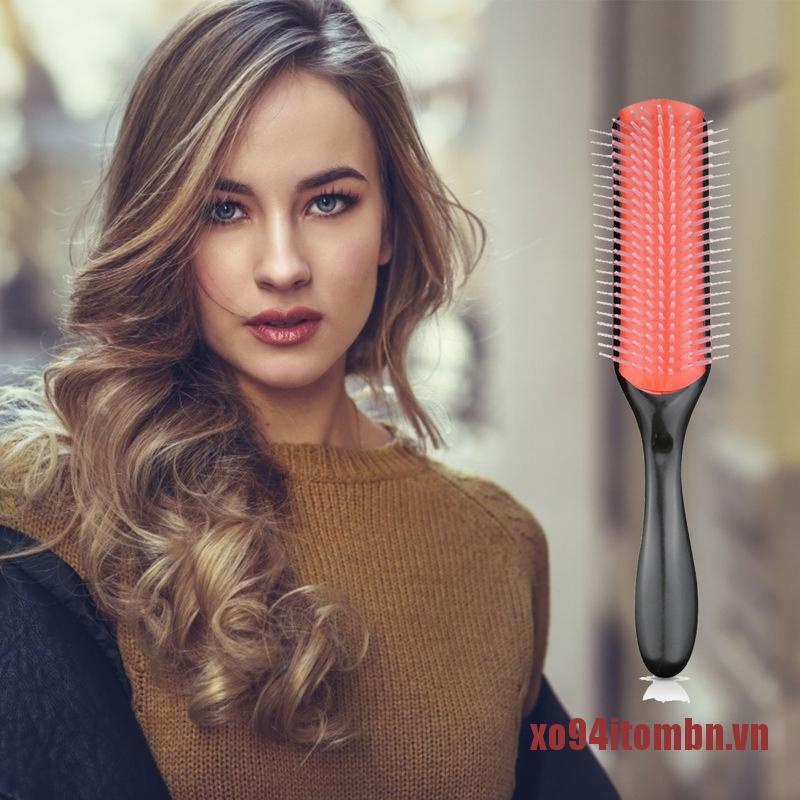 TOMBN 9-Row Professional Styling Brush Hair Brush Detangling Nylon Bristle Comb