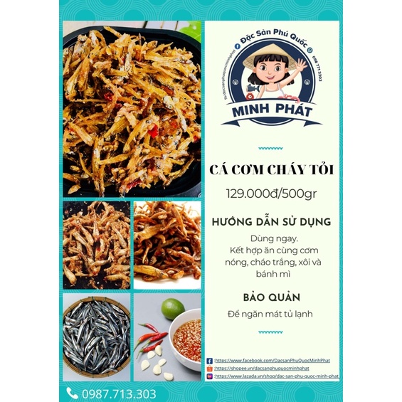 Cá cơm cháy tỏi lạ miệng, ngon cơm 500gr-Đặc sản Phú Quốc Minh Phát