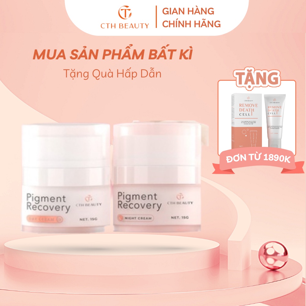 Cặp Kem Pigment Recovery CthBeauty Dưỡng Trắng Da Nám Tàn Nhang Không Đều Màu Sạm Đen 15g