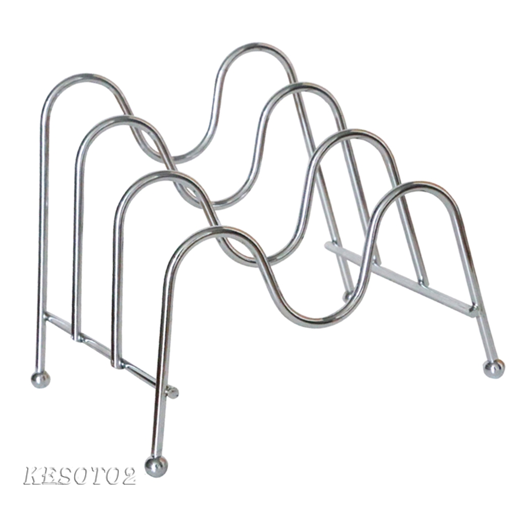 Giá Để Nắp Nồi / Thớt 3 Ngăn Bằng Thép Không Gỉ Kesoto2