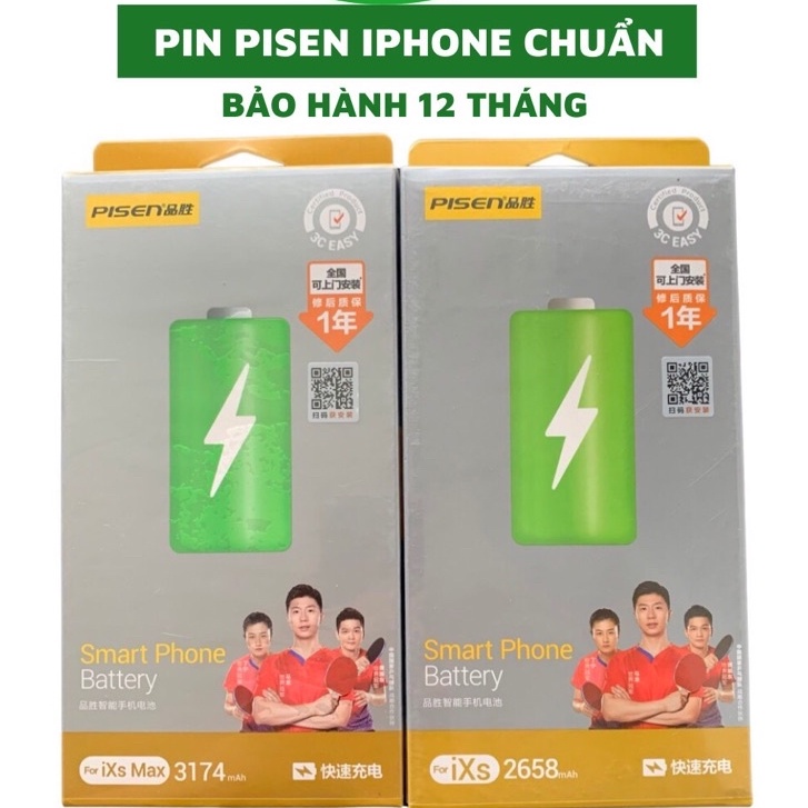 CHÍNH HÃNGPIN PISEN IPHONE CHÍNH HÃNG DUNG LƯỢNG CHUẨN IPHONE  5S 6 6S 7 8 X XS / PLUS BẢO HÀNG 6 THÁNG