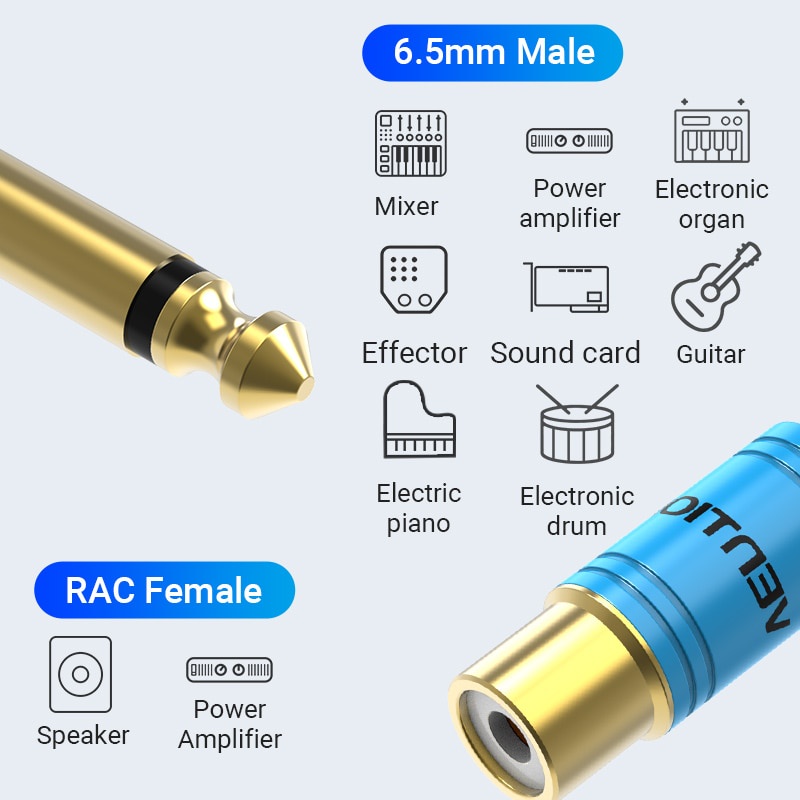 Vention Đầu Nối Âm Thanh RCA Mono Male Sang Female