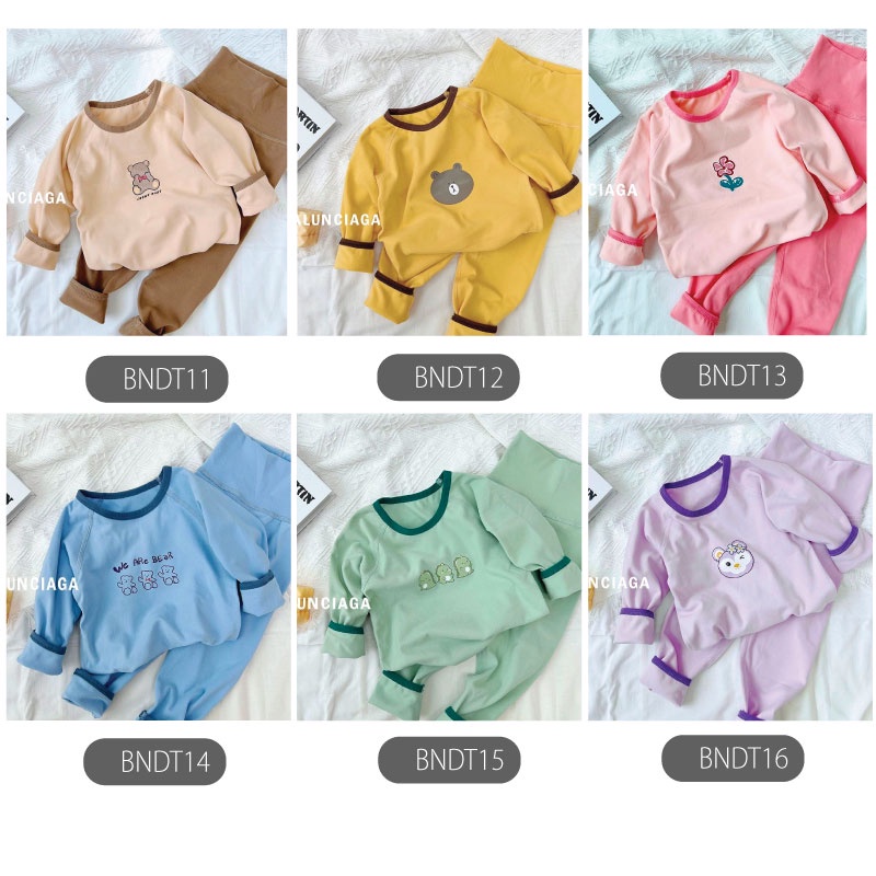 [COTTON NỈ CAO CẤP] Đồ Bộ Bé Gái, Bé Trai Tay Dài Cotton Nỉ | Bộ Thu Đông Cho Bé
