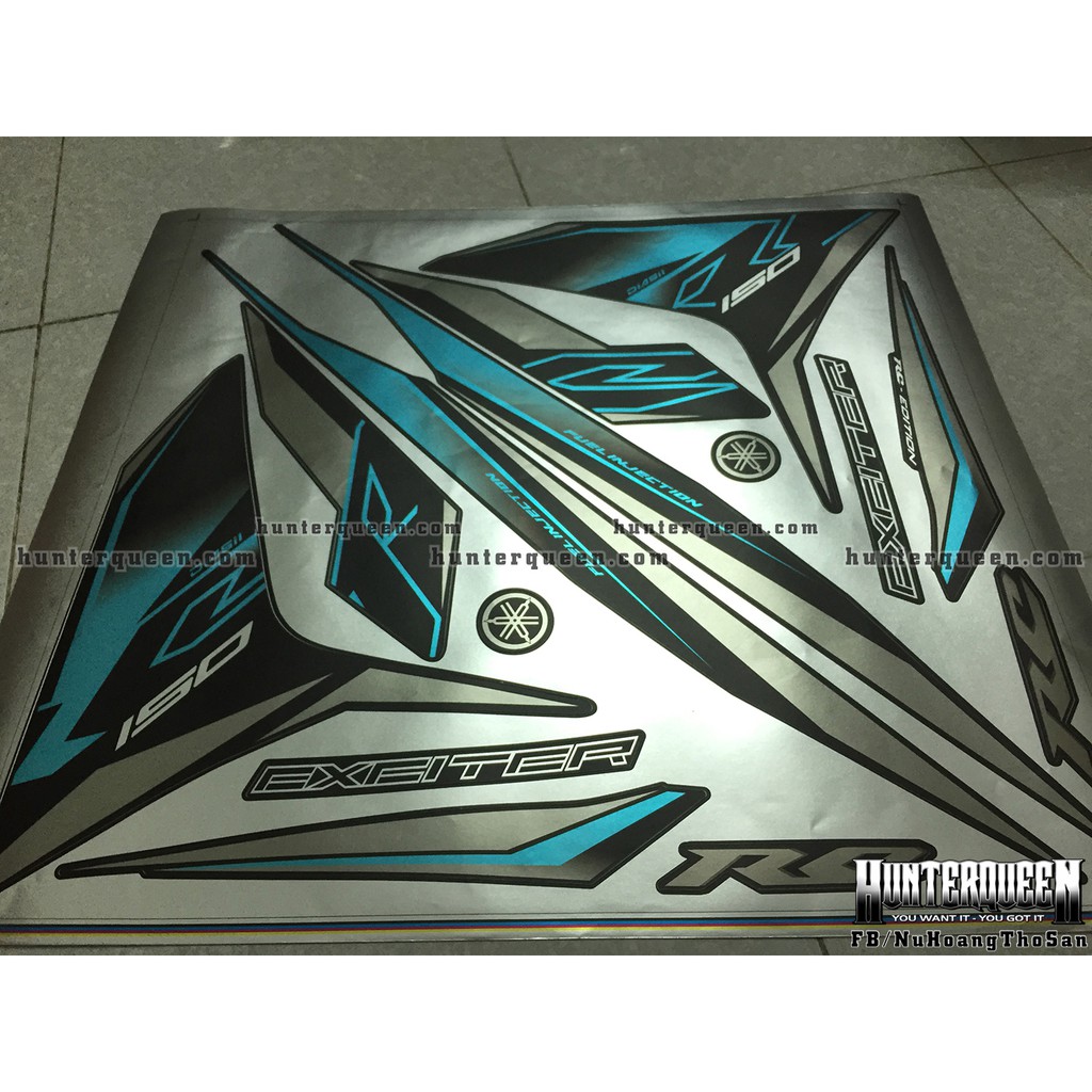 Tem xe exciter 150 RC dán xe đen. Chất liệu crom nhám sang trọng. Ex 150