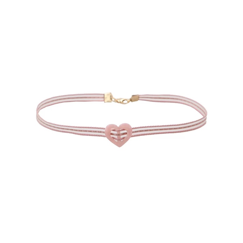 Vòng Cổ choker Màu Hồng Dễ Thương Phong Cách Hàn Quốc