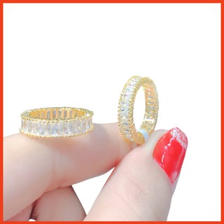 Nhẫn Tròn Đính Đá Full - Nhẫn Đính Đá Hợp Kim Xi Vàng Lấp Lánh Cho Nữ