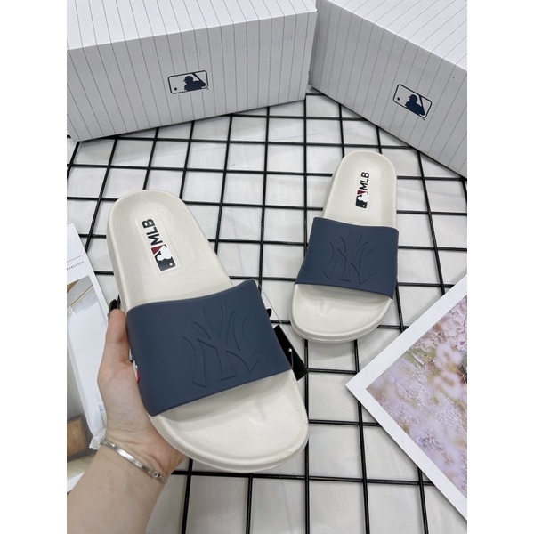 [CHÍNH HÃNG] DÉP  MLB NỘI ĐỊA HÀN  NY NAVY XANH TRẮNG LOGO- MLB CHÍNH HÃNG UNISEX NAM NỮ (HÀNG CÓ SẴN) - CÓ BILL MUA HÀN