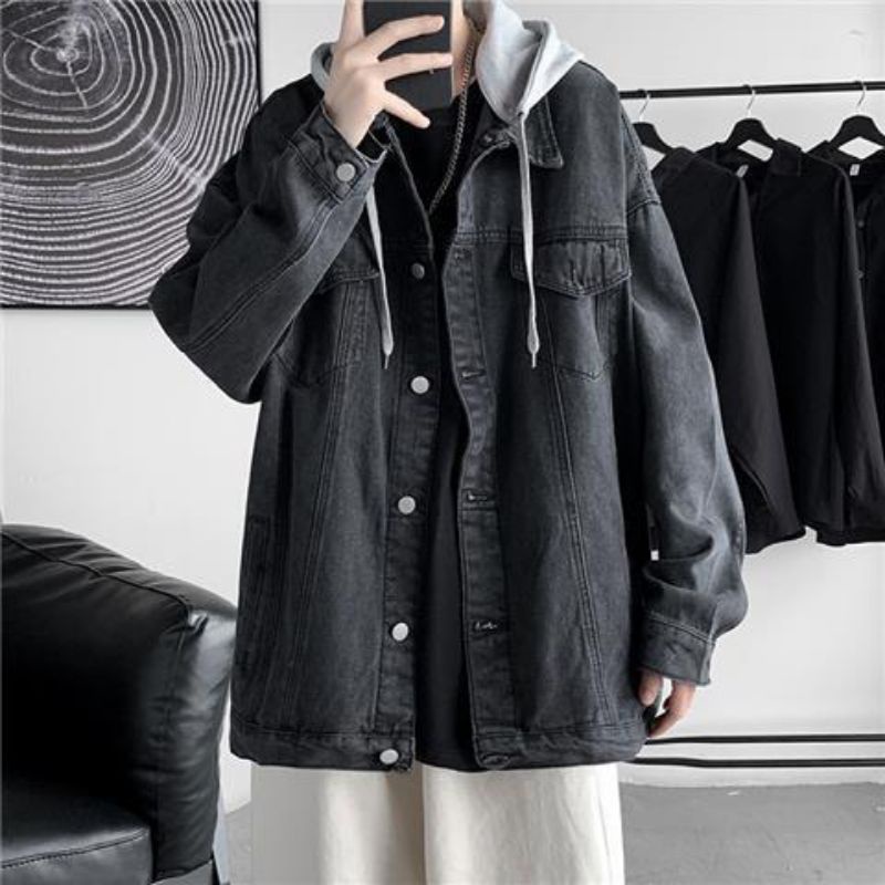 Áo khoác Jean Phối Mũ  Hoodie Cá Tính