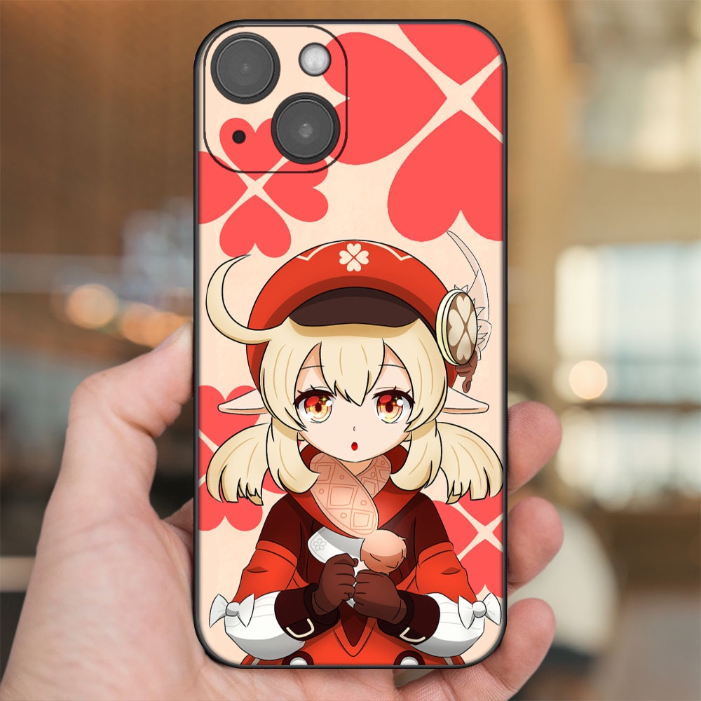 Ốp lưng iPhone 14 dẻo đen cạnh vuông in hình Klee Genshin Impact