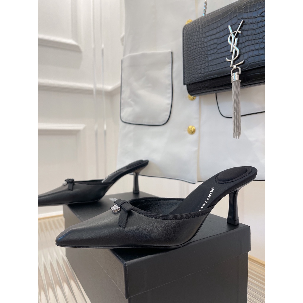 Giày cao gót nữ da thật thời trang cao cấp Alexander Wang phong cách quyến rũ, thời thượng