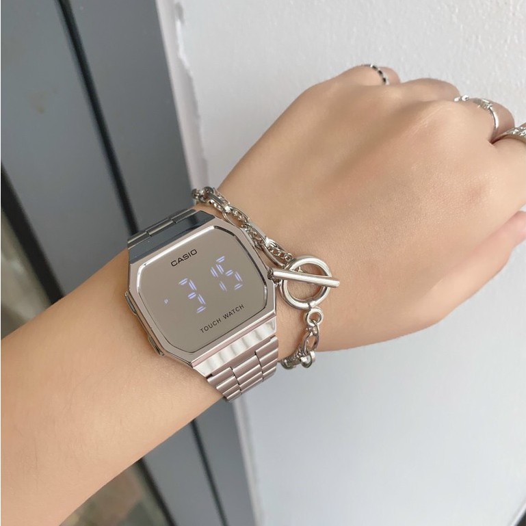 Đồng hồ unnisex nam nữ Tráng gương full LED cảm ứng cao cấp, dây thép sang trọng cho giới trẻ - STORE GSHOCK