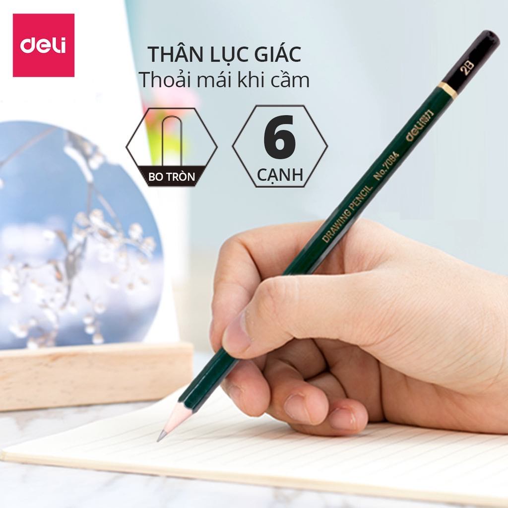 Hộp 12 bút chì Deli 2B, HB