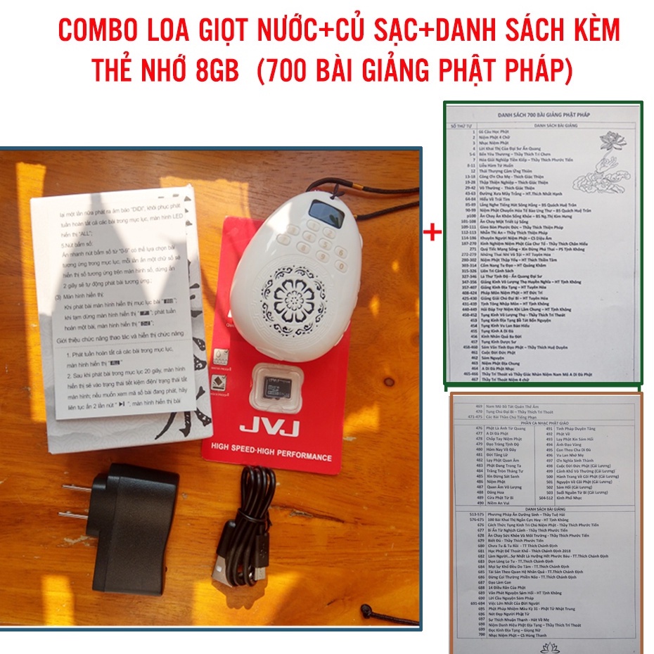 Máy niệm phật mini TDH992, Loa giọt nước có dây đeo cổ , nghe thẻ nhớ, nhạc kinh phật, nhỏ gọn - Bảo hành 6 tháng