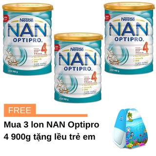 Combo 3 lon Sữa Bột Nestle NAN Optipro 4 900g/lon (Tặng Lều)