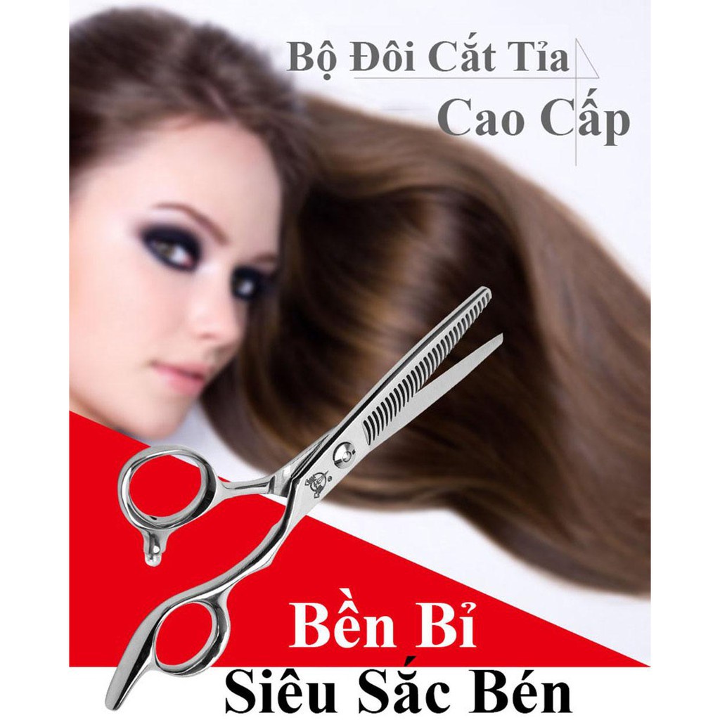 Bộ Kéo Cắt Tóc Nam Chuyên Nghiệp, Bộ Gồm Kéo Cắt , Kéo Tỉa Cao Cấp