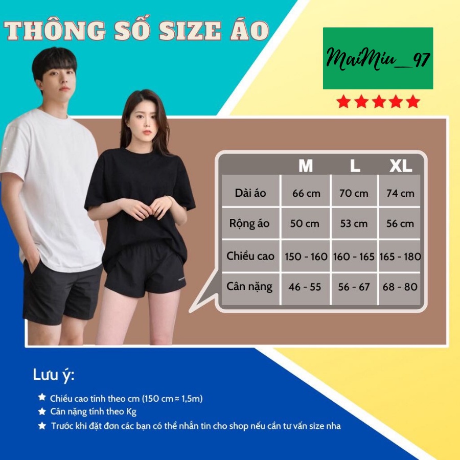 Áo Thun Nam Nữ Phông Thụng Tay Lỡ Kiểu Dáng Basic