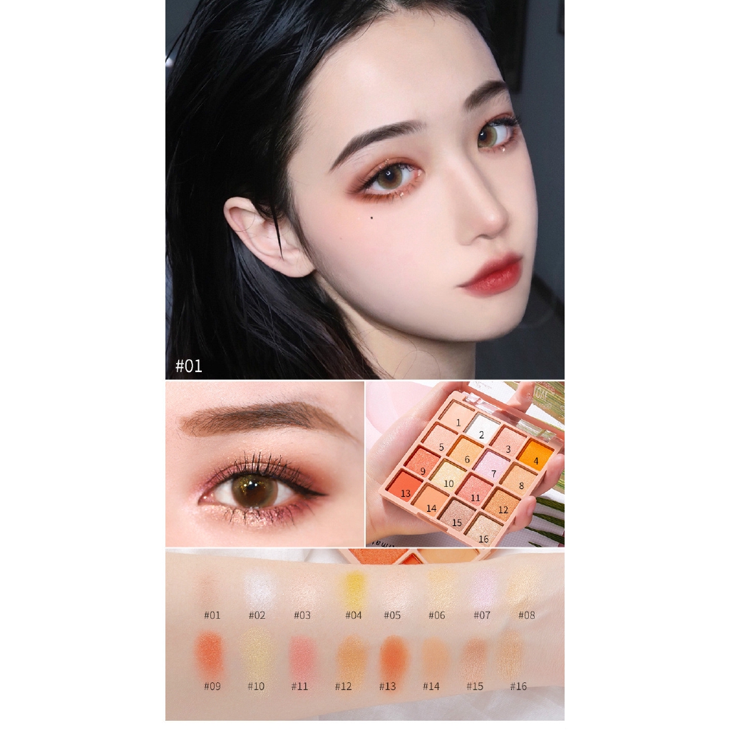 Bảng Phấn Mắt 16 Màu Lấp Lánh Trang Điểm Chuyên Nghiệp