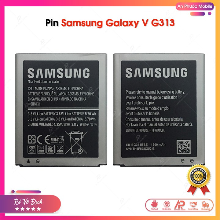 Pin Samsung V G313 (1500mAh) - Pin Samsung Galaxy Zin Bóc Máy