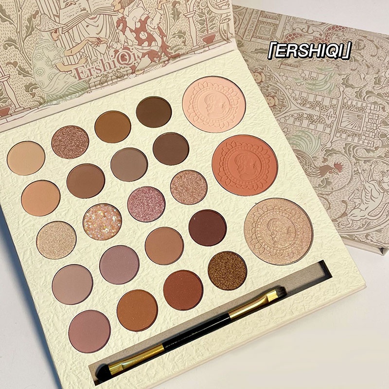 Bảng phấn mắt + má 23 ô Ershiqi kèm cọ tán YR
