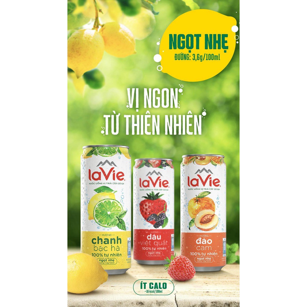 Nước uống vị trái cây có ga LaVie Sparkling (1 lon 330ml)