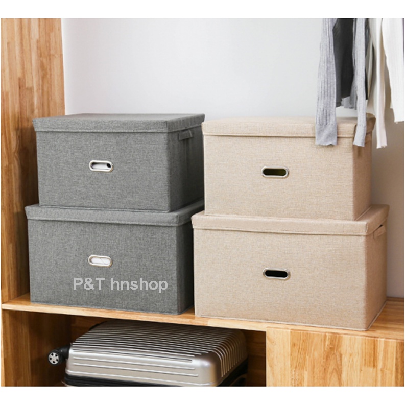 Hộp Vải Đựng Quần Áo Có Thể Giặt Được – Quai Bằng Inox