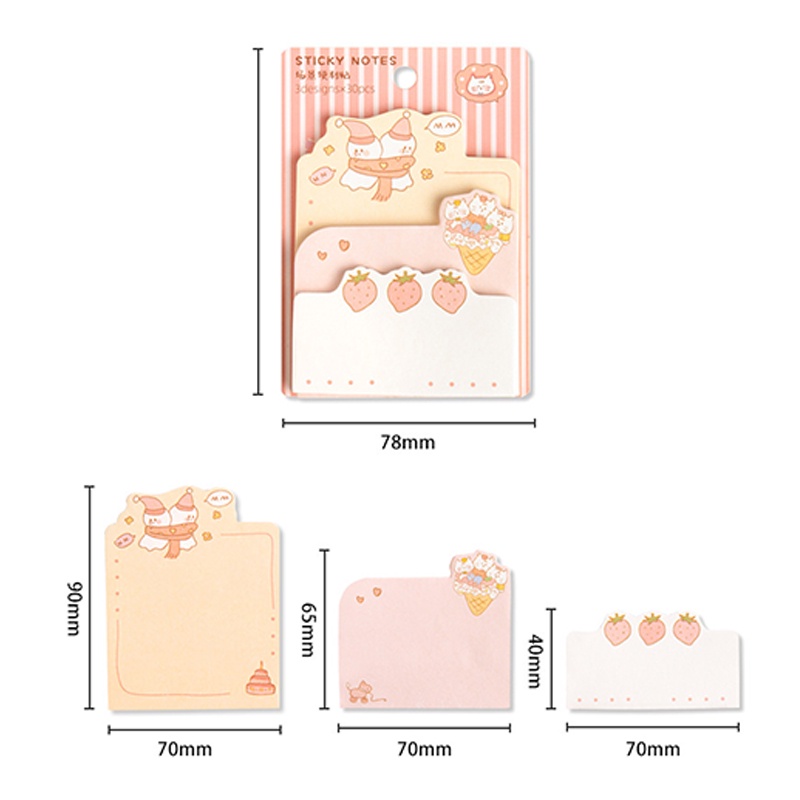 Tập Giấy Ghi Chú Họa Tiết Thỏ Hoạt Hình Dễ Thương