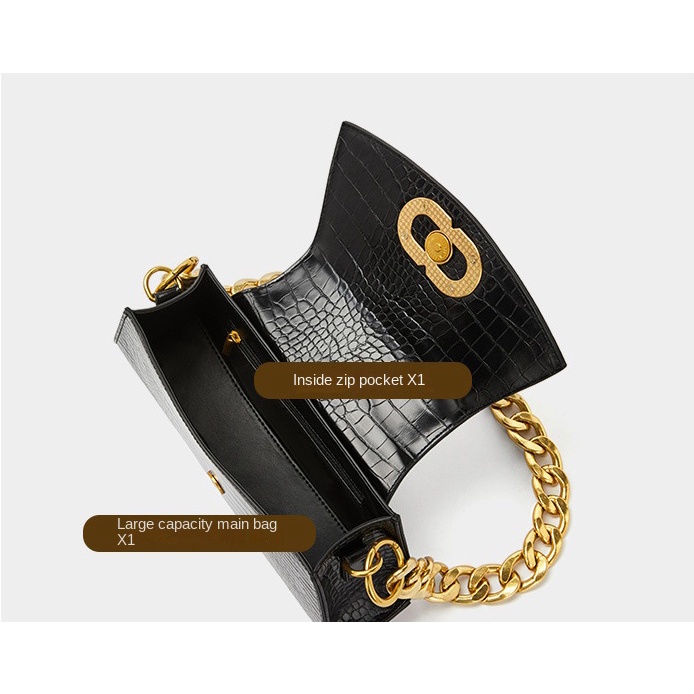 Túi Xách Da PU Phối Dây Xích Thời Trang 2022 Dành Cho Nữ