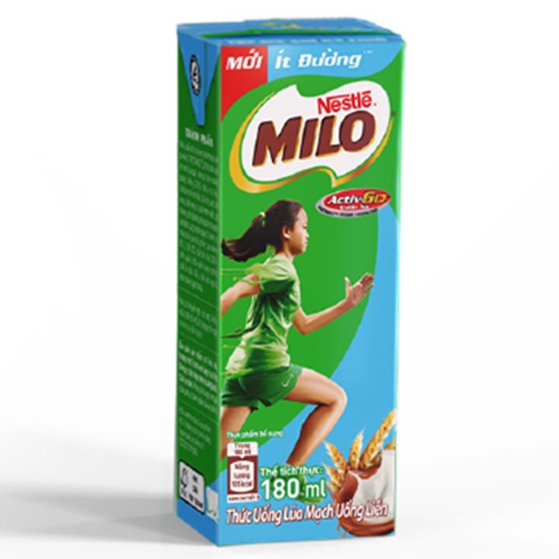 Thùng 48 hộp Nestle Milo ít đường 180ml