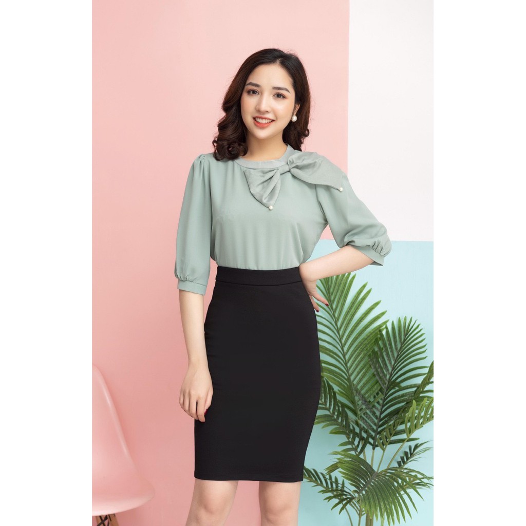 Chân váy bút chì cao cấp, lưng thun, chân váy công sở tôn dáng, chất vải co giãn tốt, có xẻ sau | BigBuy360 - bigbuy360.vn