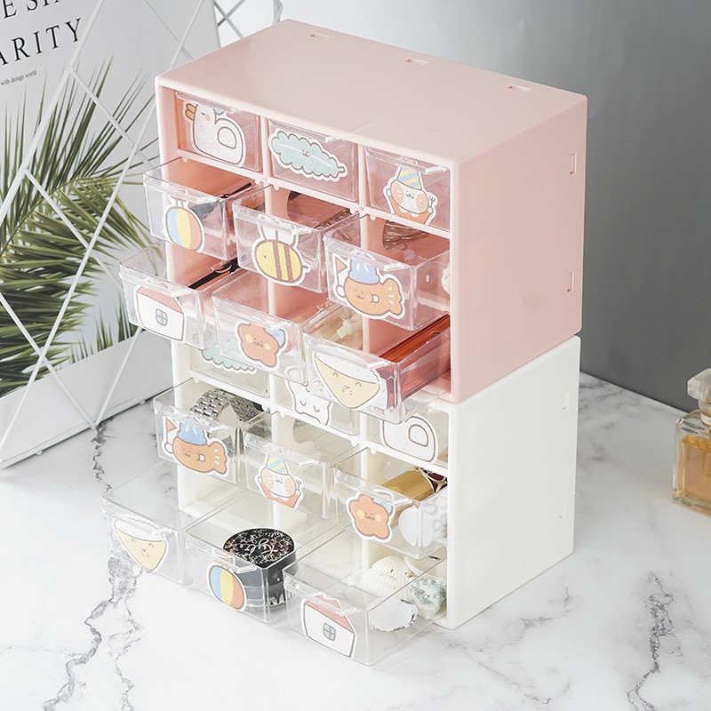 Tủ đựng sticker DecorMe hộp đựng sticker 9 ngăn kệ học để bàn Muji văn phòng phẩm