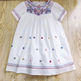 Sz 4/5T form rông váy thô đũi mềm mát thêu cổ