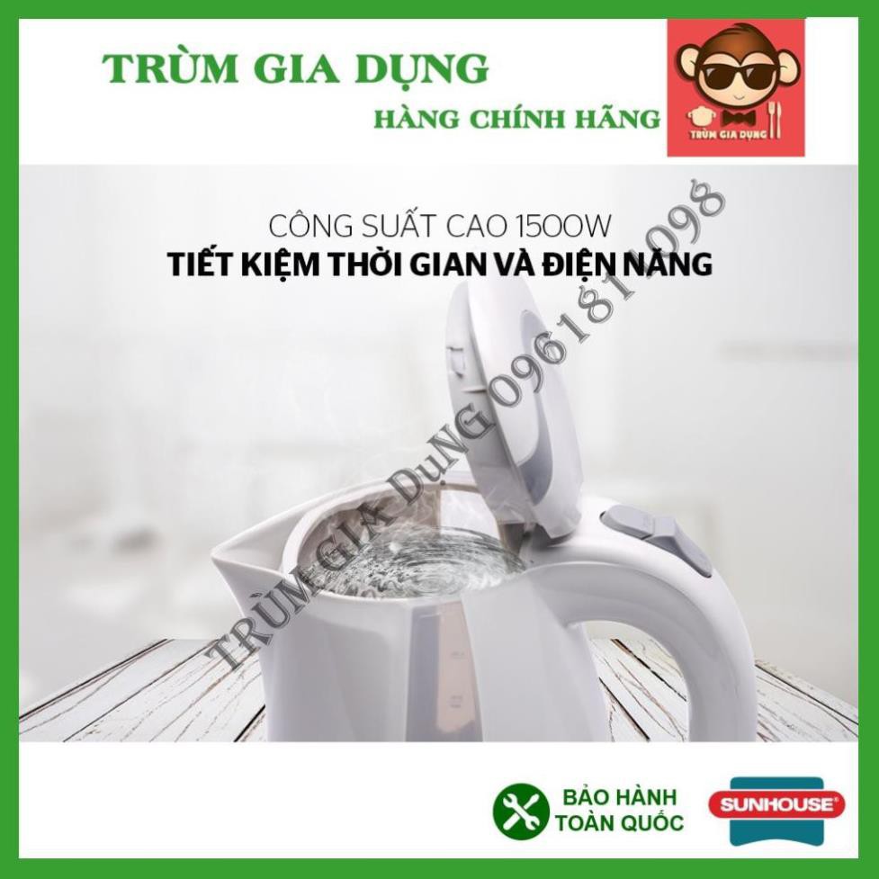 ẤM SIÊU TỐC, BÌNH ĐUN SIÊU TỐC SUNHOUSE SHD1300, 1,8 LÍT, NHỰA CHỊU NHIỆT SIÊU BỀN, BẢO HÀNH TOÀN QUỐC 1 NĂM