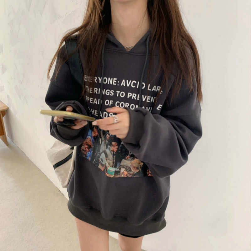 Áo Hoodie Tay Dài Dáng Rộng Thời Trang Xuân Thu Cho Nữ 2021 | BigBuy360 - bigbuy360.vn