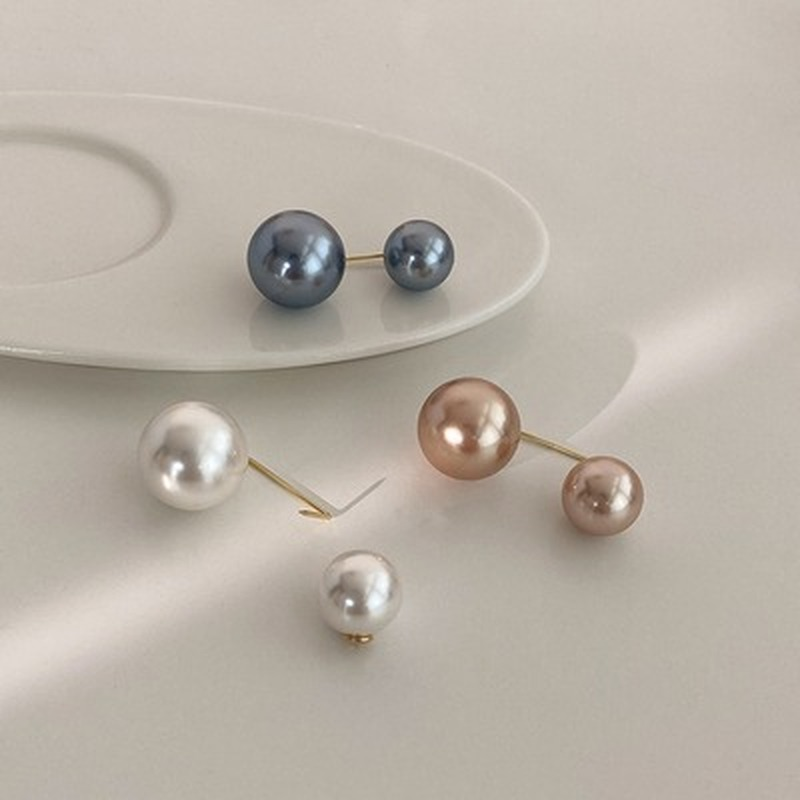 3Pcs Women Fashion Double Pearl Brooch/ Personality Clothes jacket Brooch Pin/ Lapel Hat Collar Jewelry
