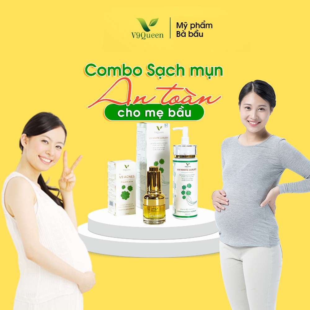 COMBO Xóa Mụn, Mờ Thâm Nám, Dưỡng Trắng Da - V9Queen Mỹ Phẩm Bà Bầu