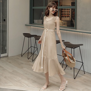 Váy dài kẻ sọc 2 cách măc (kèm belt) nữ Air Space Lady 2221824012