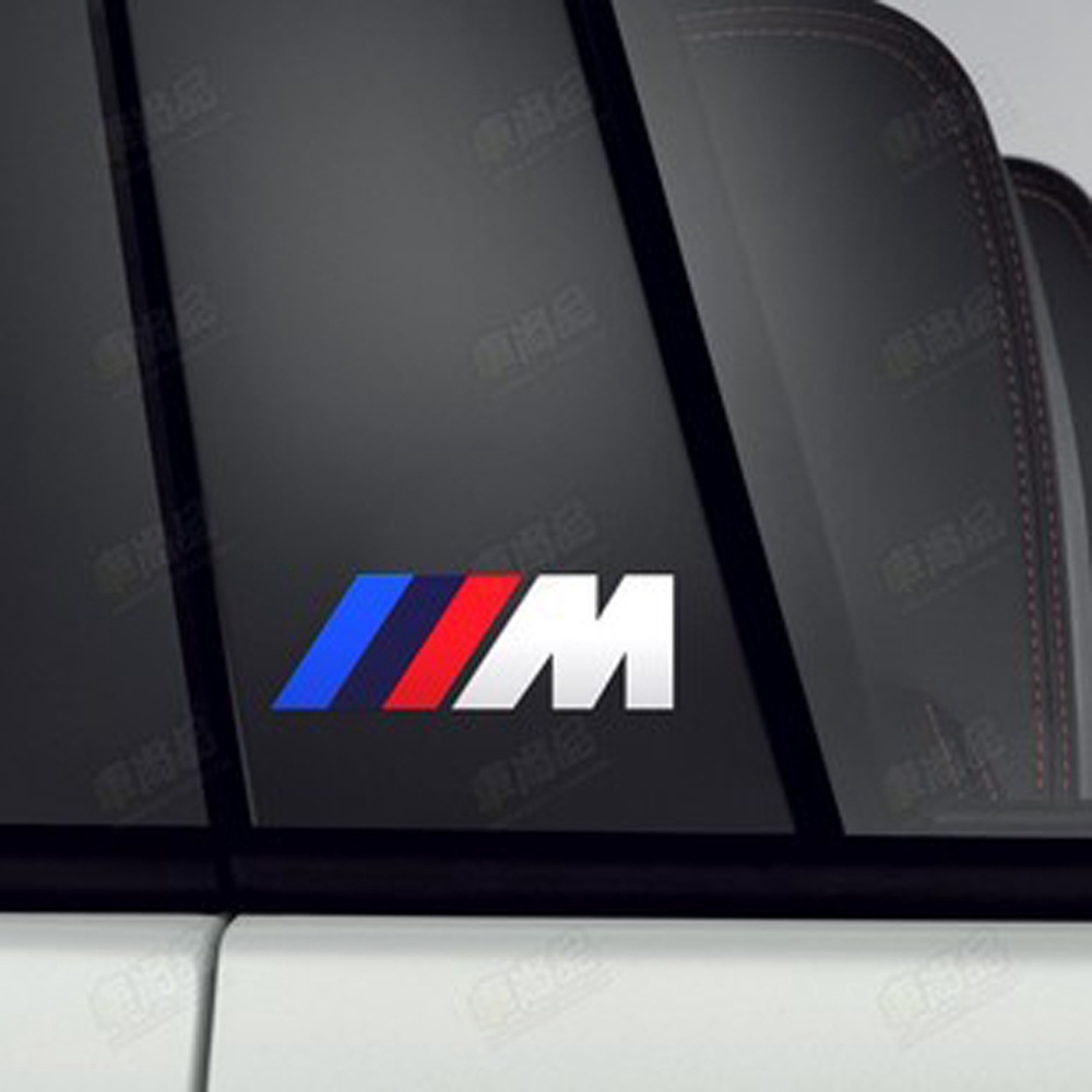 Bộ 4 miếng dán logo BMW phản quang trang trí xe hơi