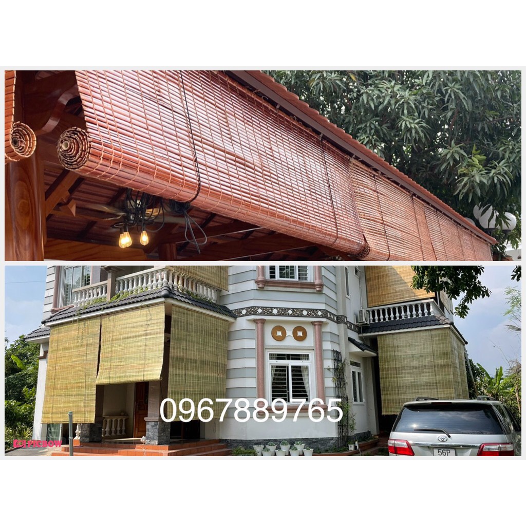 Mành tre che nắng mưa ngoài trời tính thẩm mỹ cao (nan to 2cm)