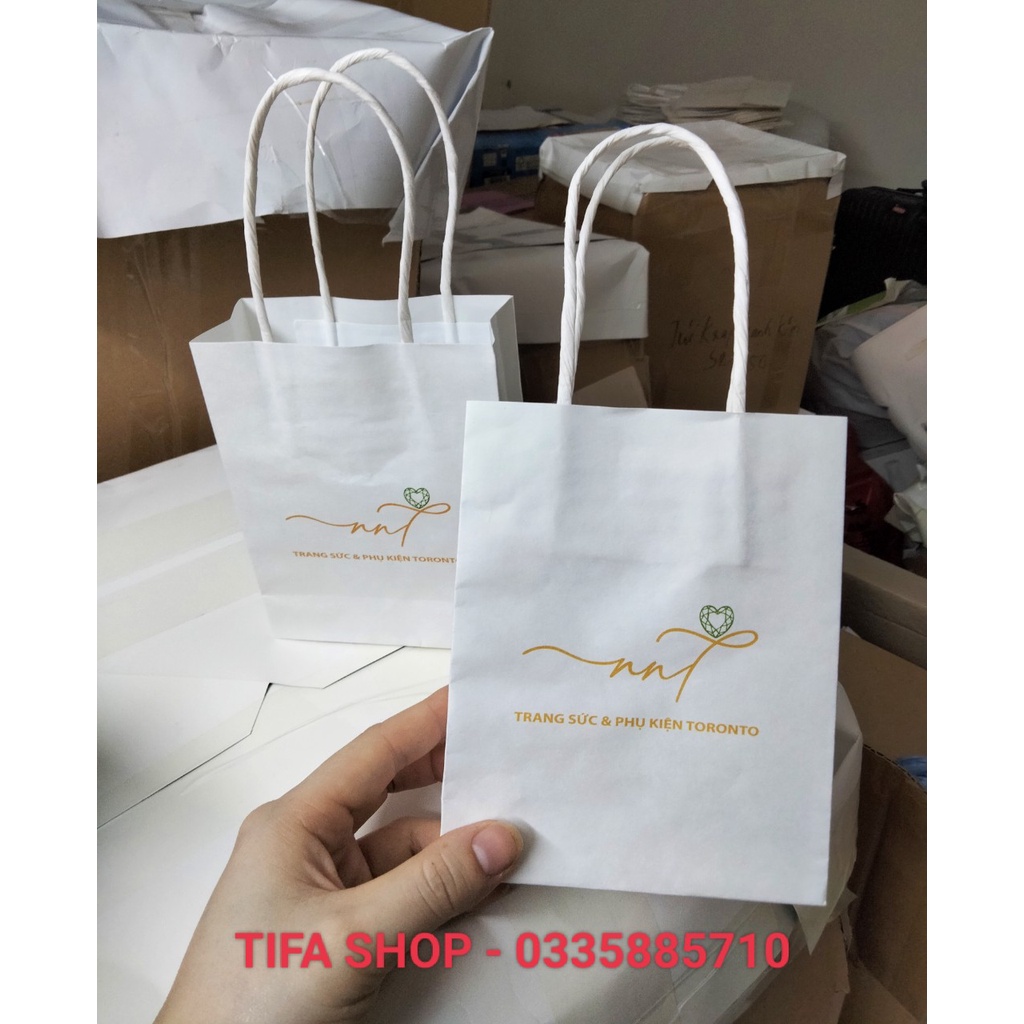Túi giấy ivory dày dặn in hình size 30x25x10cm  đựng quần áo, mỹ phẩm có sẵn