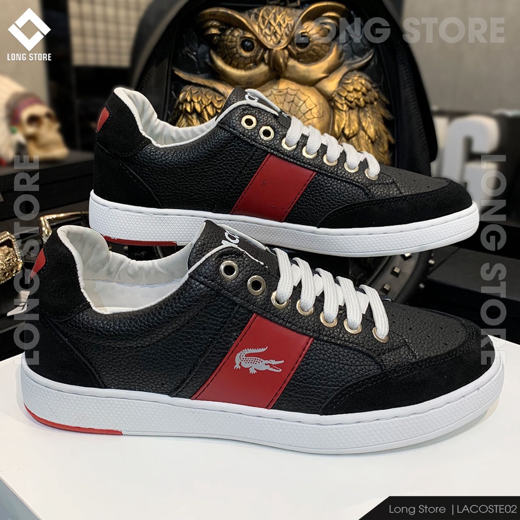 Giày thể thao nam đẹp sneaker đế cao chất da cao cấp tăng chiều cao 3cm LONGSTORE LACOSTE01-04