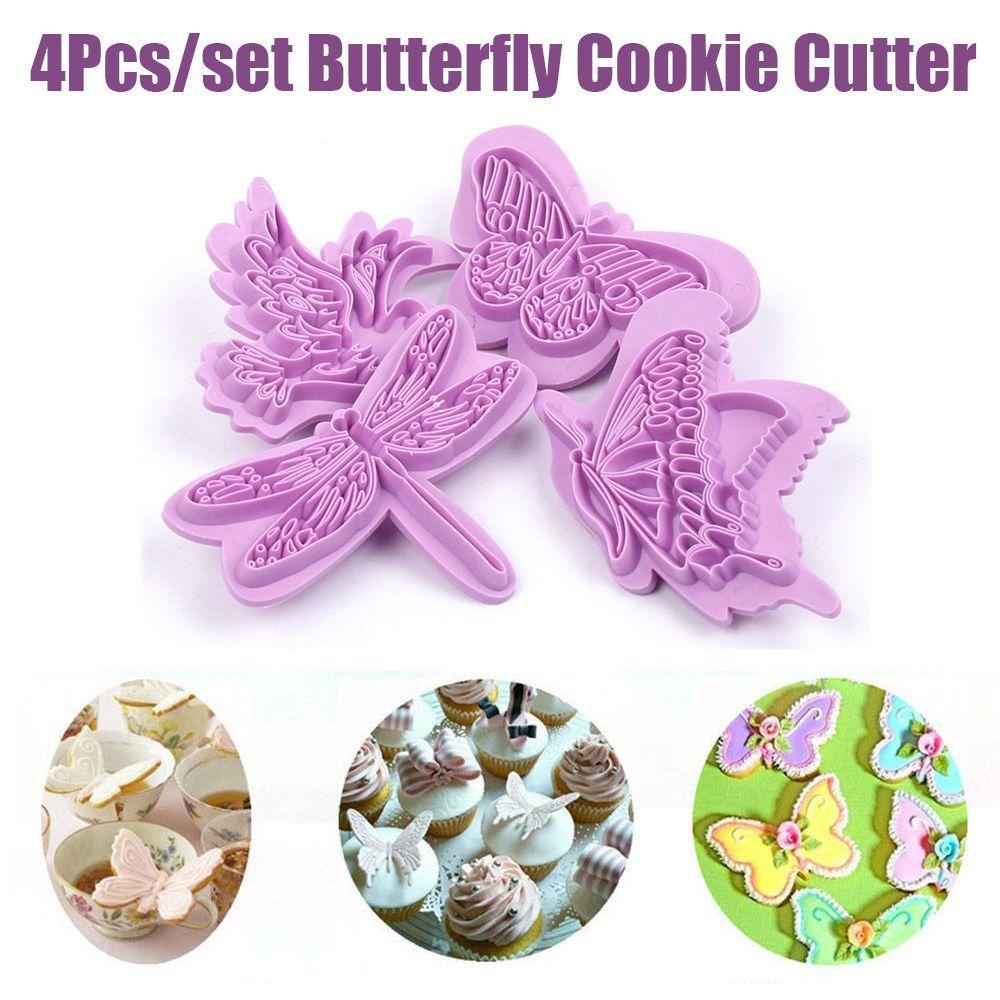 Set 4 Khuôn Cắt Làm Bánh Quy / Sô Cô La / Thức Ăn 3D Dành Cho Nhà Bếp
